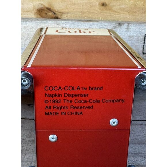 1992 Coca Cola Napkin Dispenser Have A Coke Napkin Holder Dispenser Metal - Picture 7 of 8